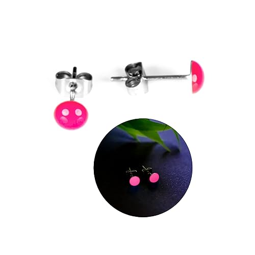 Aretes redondos de acero inoxidable que brillan en la oscuridad de 0.197 in para mujeres, adolescentes y niñas, hipoalergénicos, aretes de espalda