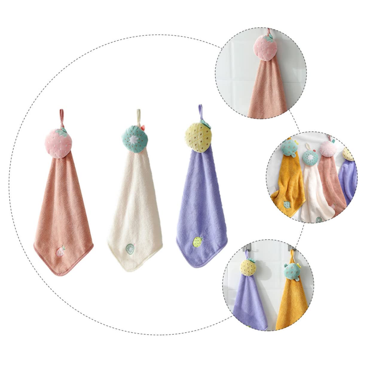 Ciieeo 2 Set Di Asciugamani Per Bambini Con Animali Dei Cartoni Animati Assorbenti Ad Asciugatura Rapida in Tessuto Delicato Sulla Pelle Per Ragazzi E Ragazze 3 Pezzi * 2