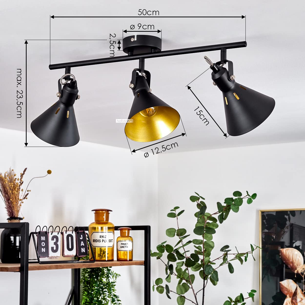 QAZQA Sorra Deckenstrahler – 3-flammig, GU10 Fassung, Im Industrie-Rostdesign, Dimmbar