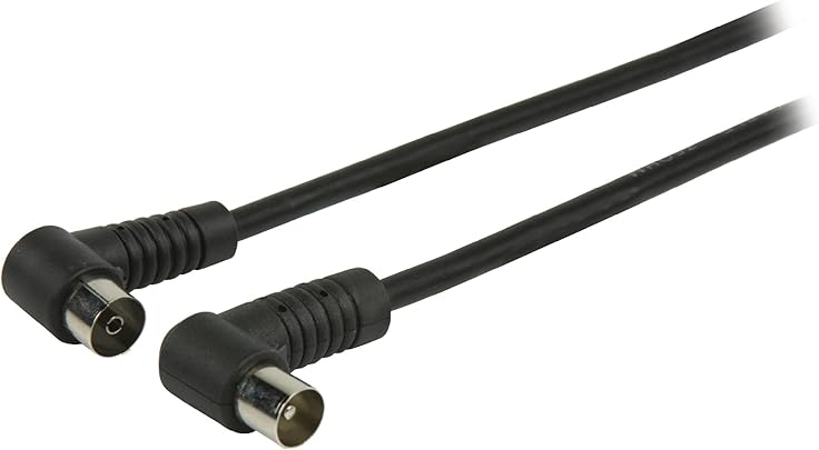 Valueline VLSP40100B200 Cavo Antenna Coassiale Angolato Maschio Femmina Nero Valueline VLSP40100B200 Cavo Antenna Coassiale Angolato Maschio Femmina Nero