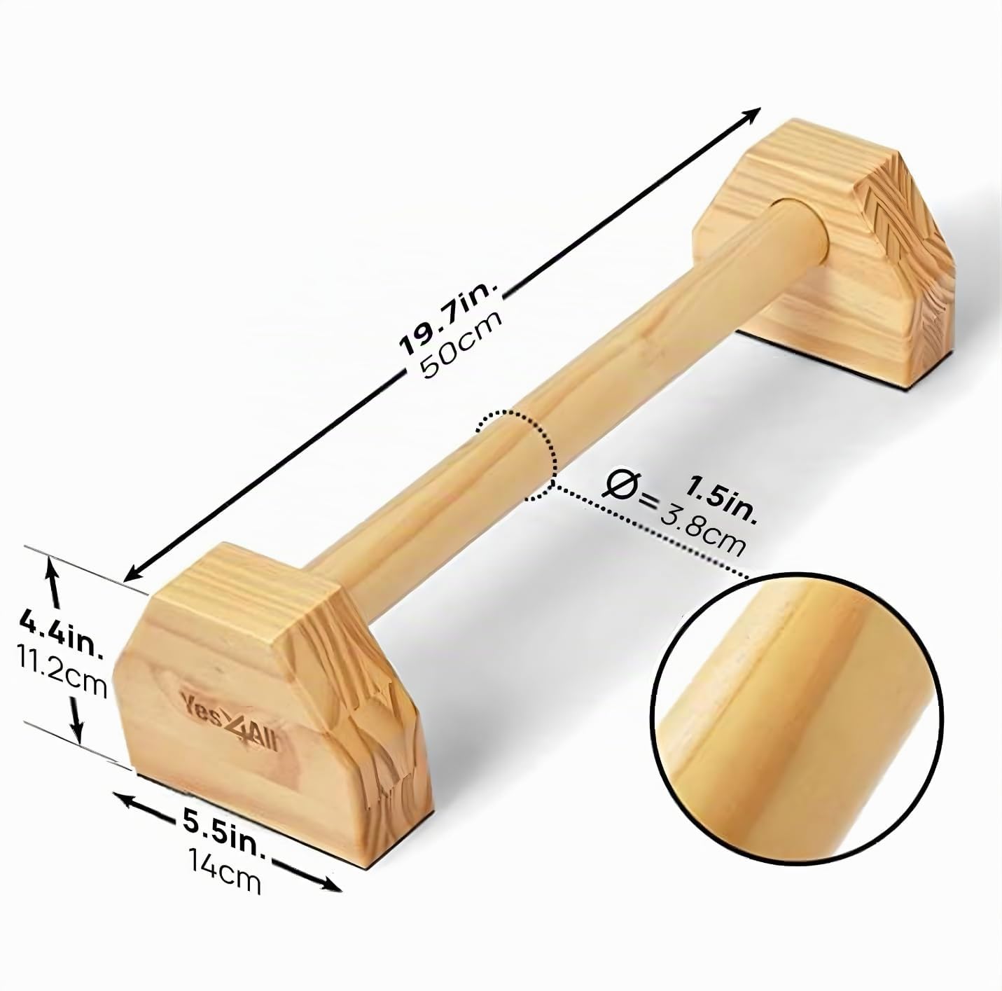 Yes4All Parallele Calisthenics in Legno/Acciaio, Dip Station, Paralleline Calisthenics, Parallettes, Push Up Bars Stands, Crossfit e Steet Workout, Palestra Corpo Libero, Fitness Per Indoor e Outdoor