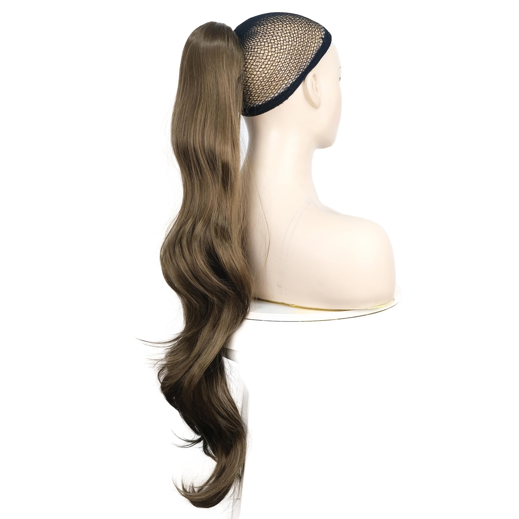 Lydell 24" Long Straight Wavy Ponytail Hairpiece Styled Clip In Claw Synthetic Hair Extension with a jaw/claw clip 12 Golden Brown - Image 2