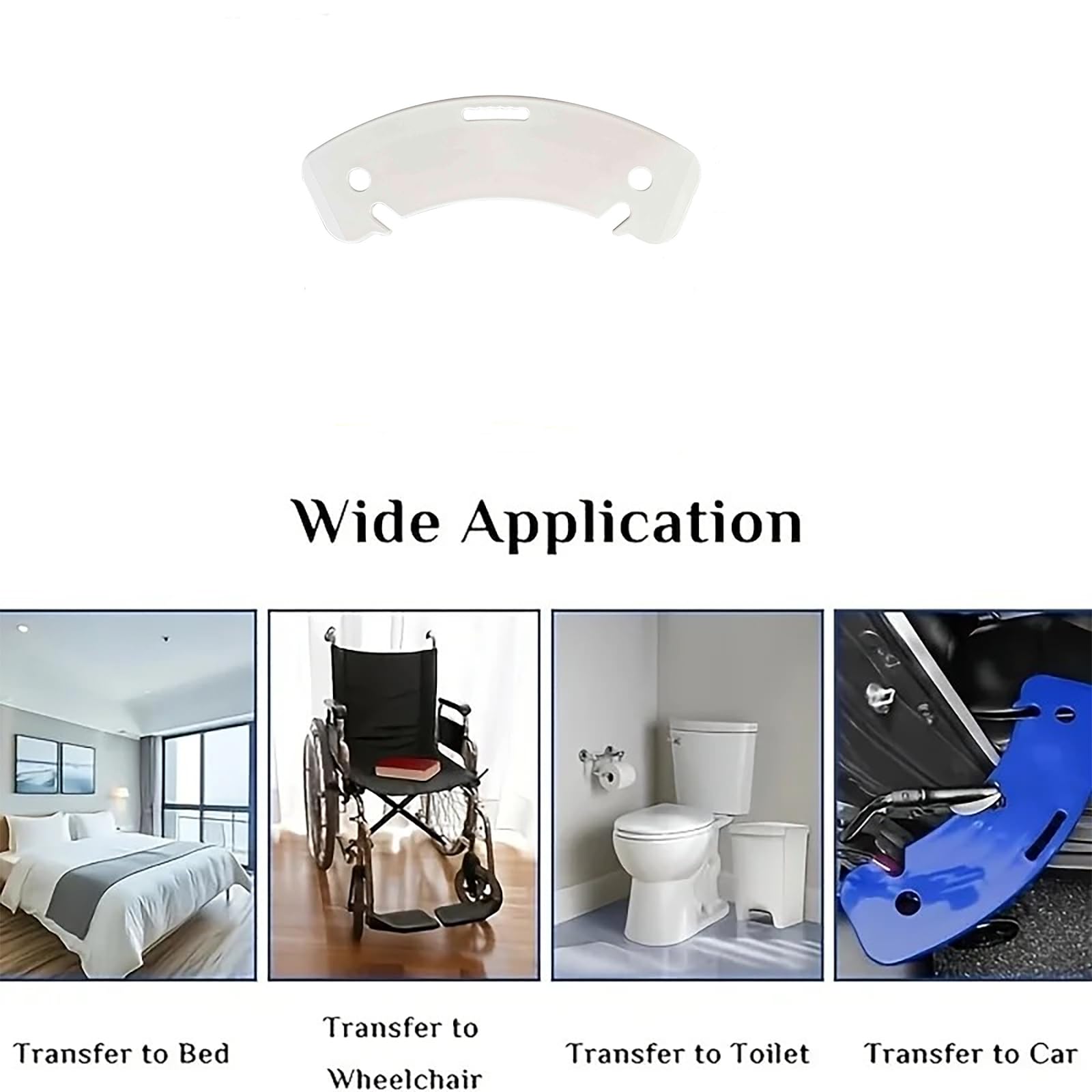 NEWFUN Planche de Transfert, Soins aux Patients, Aides au Levage Sécurisées, Planches de Transfert pour le Transfert des Patients des Fauteuils Roulants vers les lits (white)
