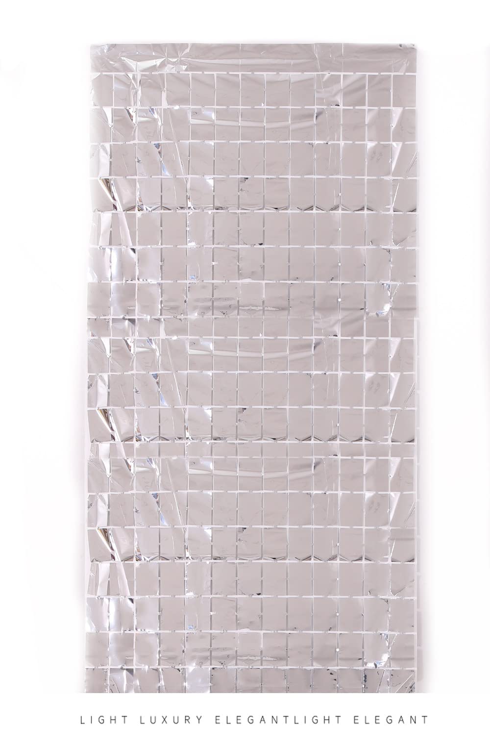 Wobbox Big 3Ft X 6Ft Silver Color Tinsel Metallic Square Foil Curtain Backdrop Door Window Curtain Party Decoration, Foil Curtain For Birthday Decoartion (Pack Of 1)