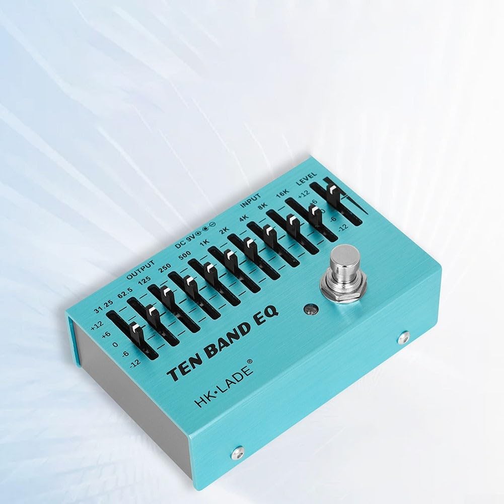Pedal de ecualización de 10 bandas de control preciso para bajo de guitarra, True Bypass, diseño portátil