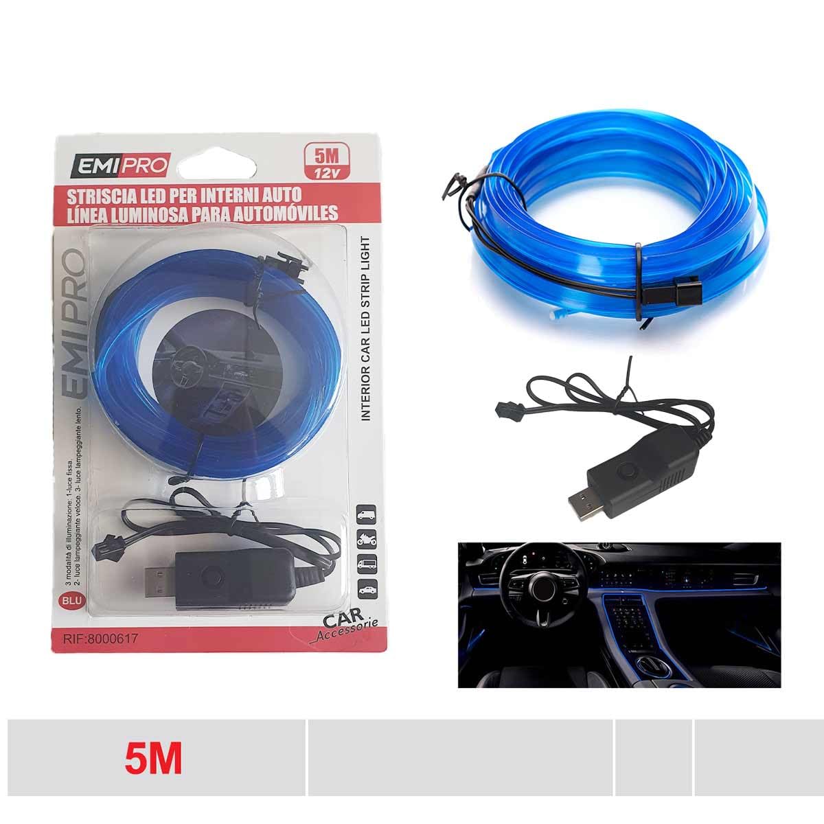 CTRICALVER Luce USB Auto, 5 Pezzi Auto Interno Atmosfera Luce, Luci LED - Foto 7