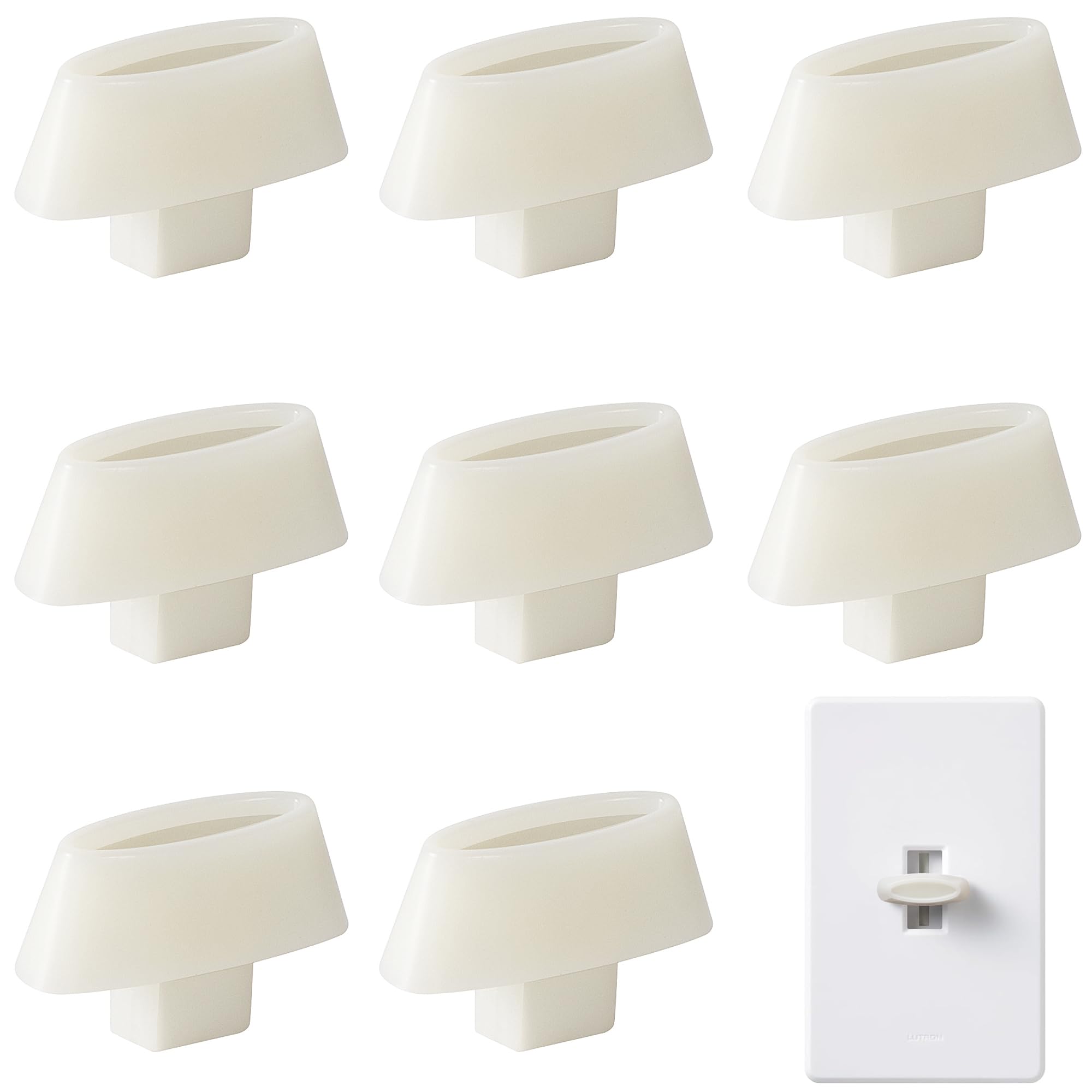 moonoom 8 Pcs Dimmer Replacement Knob, White Dimmer Slide Knobs, Light Switch Button Replacement for Easier Installation Non-Universal