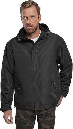 Brandit Men's Fleece-Lined Full Zip Windbreaker - Weather-Resistant Casual Outdo