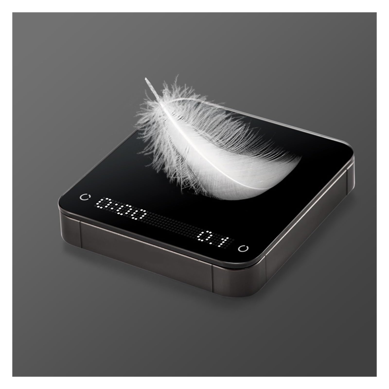 Báscula de Cocina electrónica con Espejo Blanco/Negro, Temporizador automático Integrado, báscula Inteligente para café expreso, báscula de Cocina de Madera de Nogal