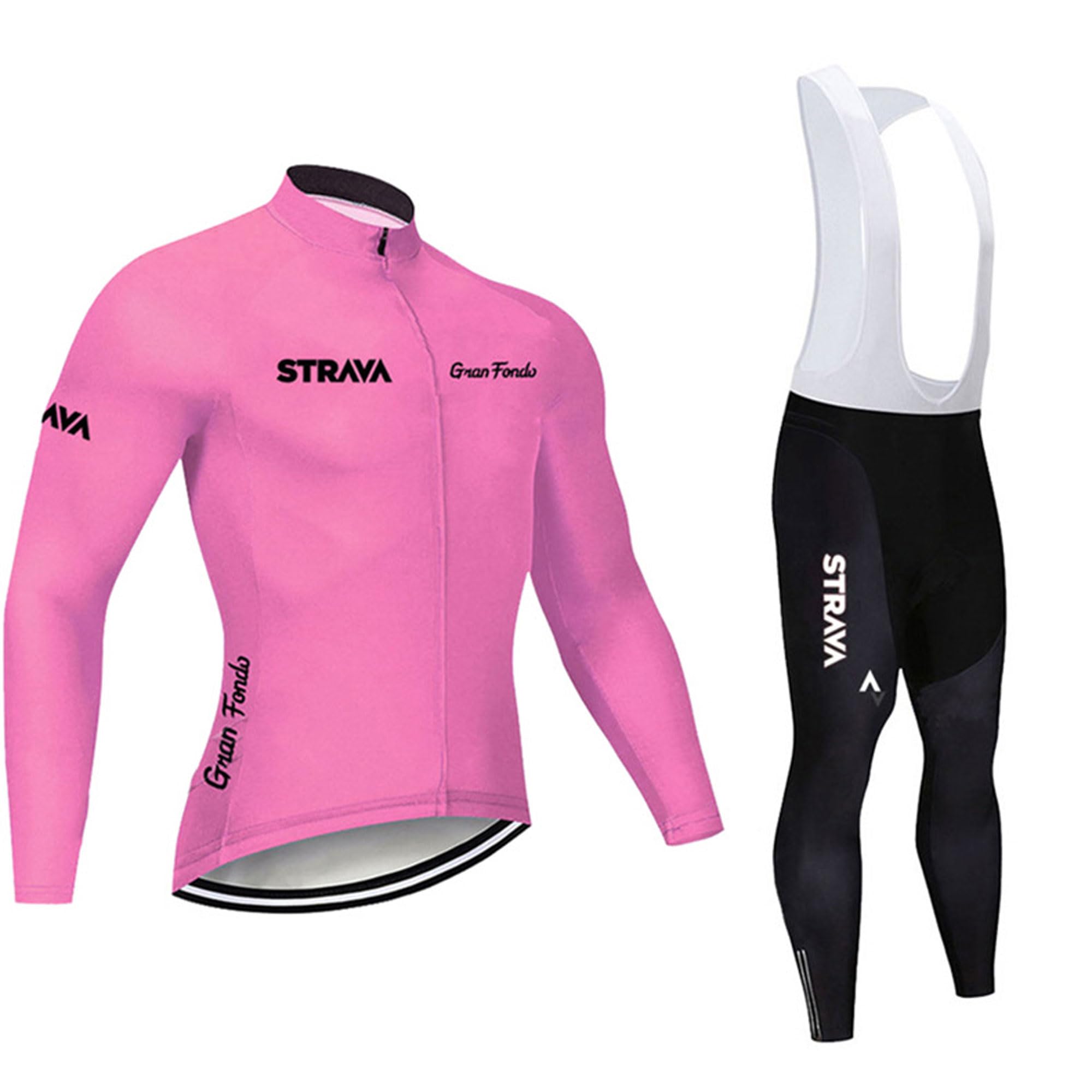 Legou Cycling Suit Long Sleeve Long Pants Quick Dry Breathable Stretchy Pink 2 3XL