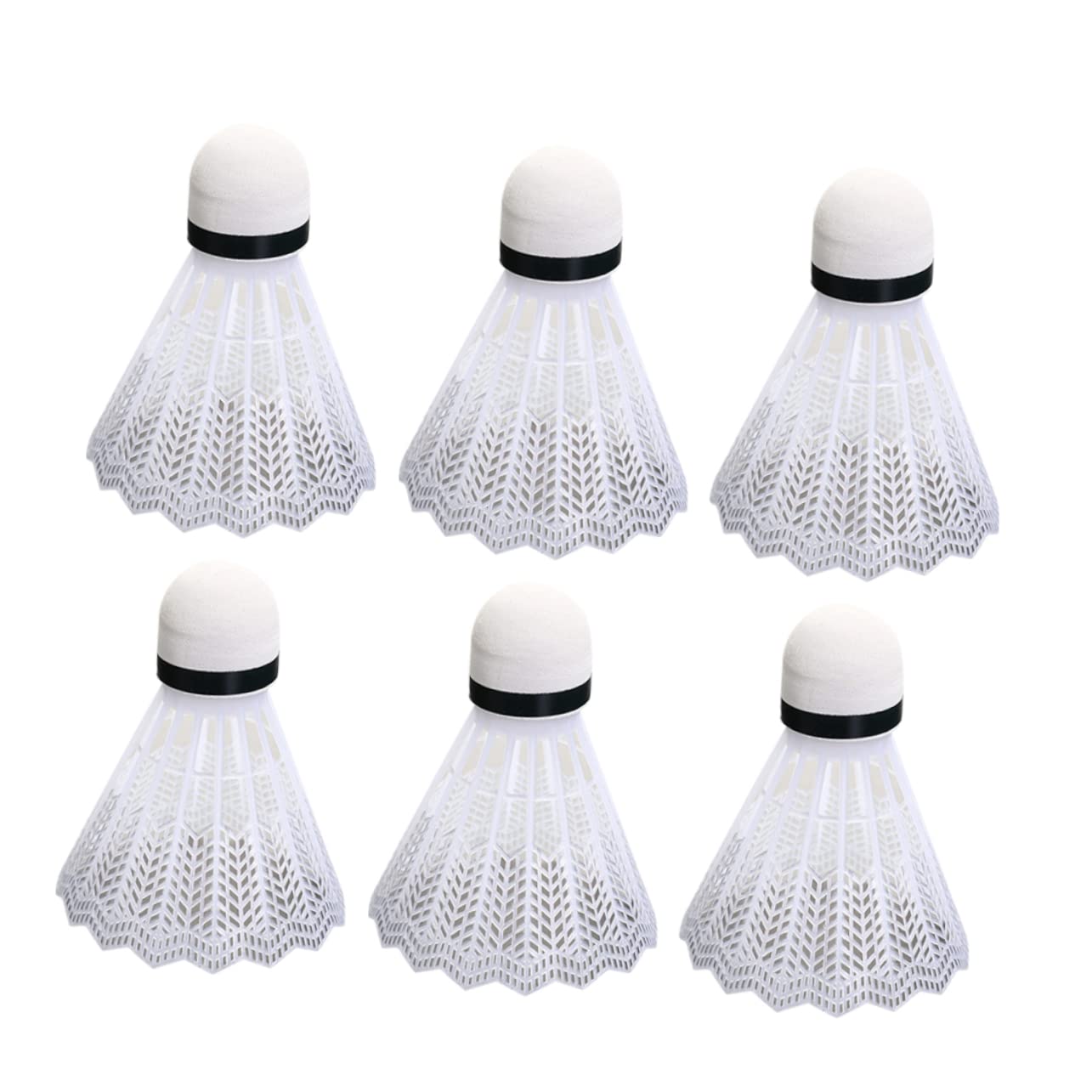 Happyyami 2sets Durable Plastic Badminton Shuttlecocks for Outdoor Training Lightweight Easy to Carry Storage Barrels White 24pcs*2