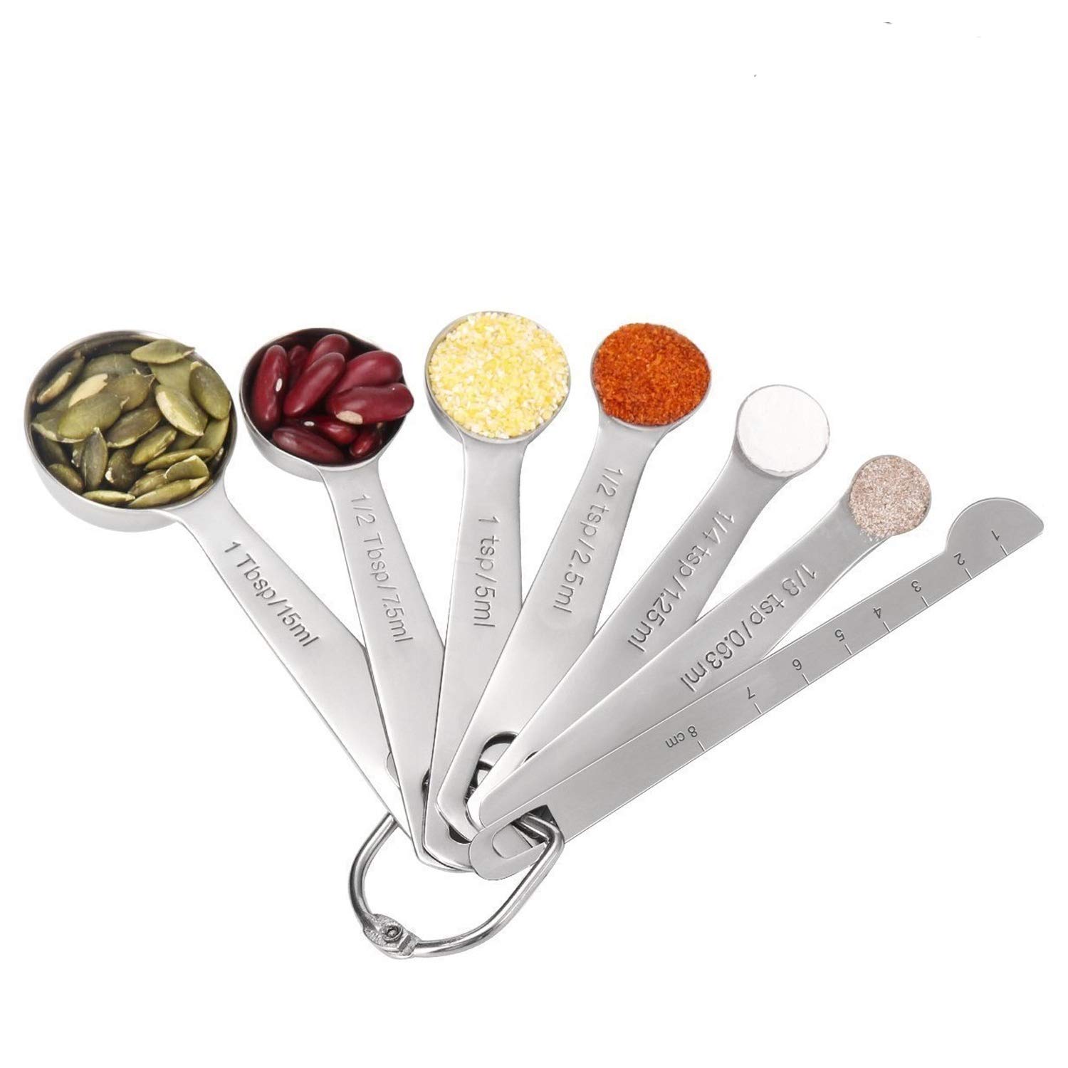 Measuring Spoon,Zoejoy Stainess Steel Measuring Cups and Spoons Set of 7 for Measuring Dry and Liquid Ingredients for Cooking and Baking - Perfect Wedding or Housewarming Gift