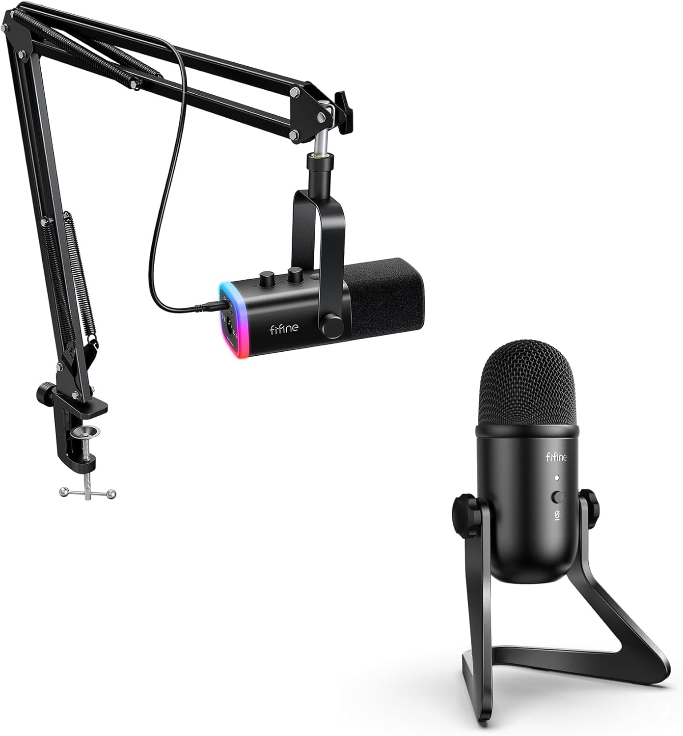 FIFINE USB Podcast Microphone and XLR/USB Gaming Microphone