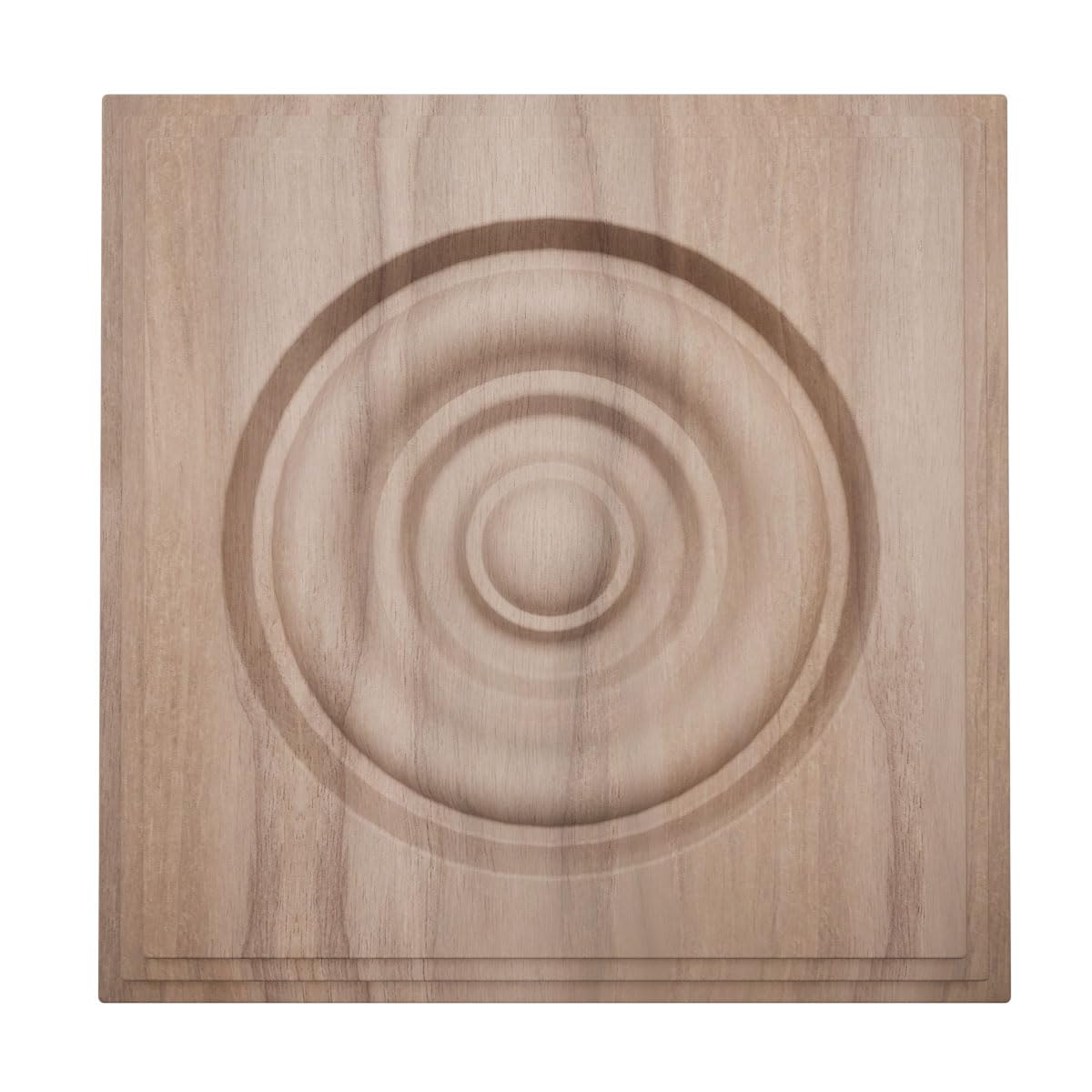 Rosace carrée en bois massif noyer élément de décoration plafond