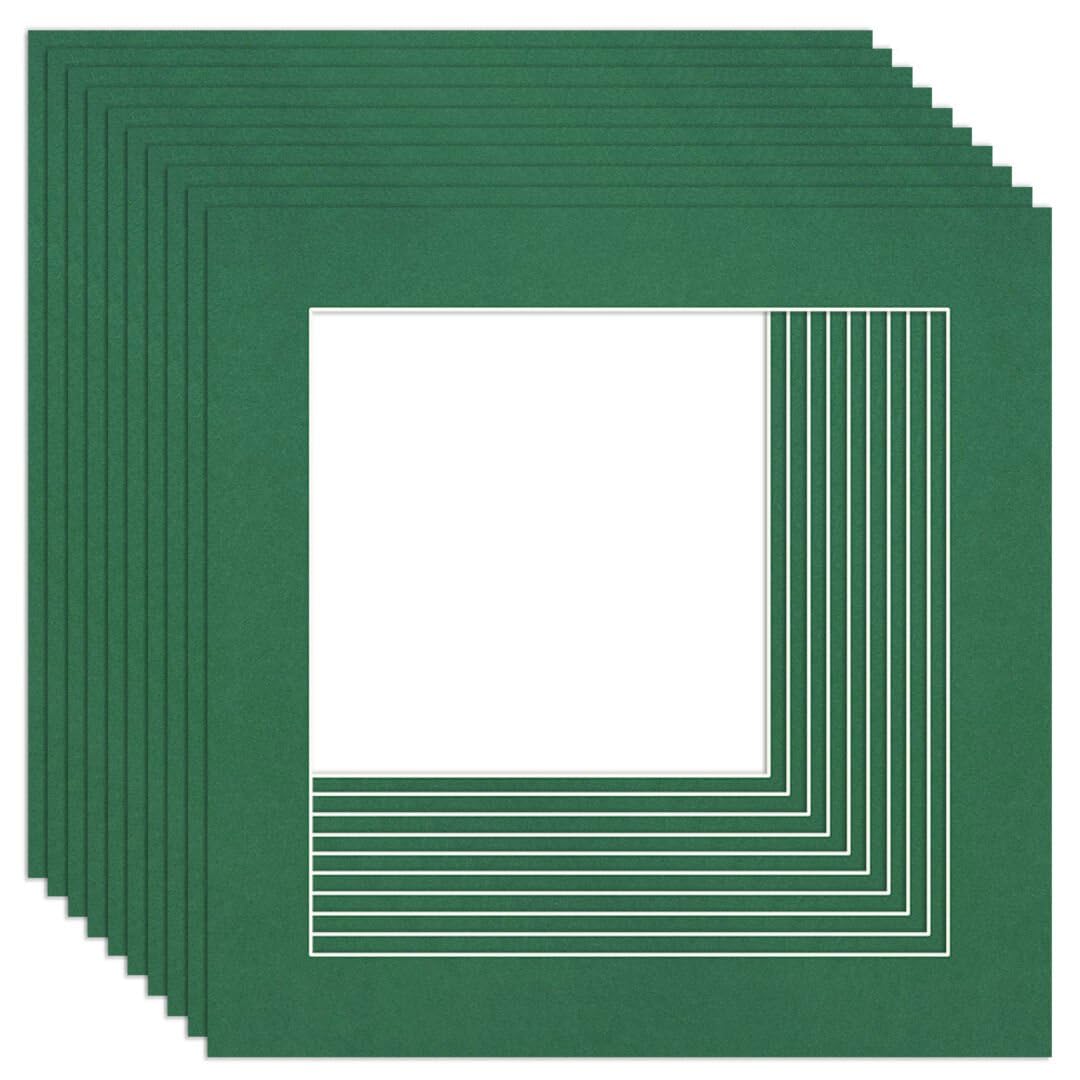 Procut Global 40x40cm Emerald Picture Mounts to Fit 30x30cm Aperture - Precision Cut Cardboard Photo Mount - Ideal for Frames, Prints, Artwork & Certificates - Sizes & Colours Available - 10 Pack — image 1