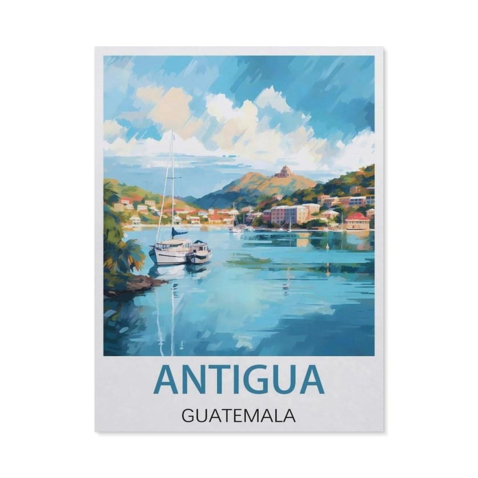 PGCKSK Diamond Painting，Antigua Guatemala，Full Round Diamond Embroidery Kits Cross Stitch Crystal Rhinestone Pictures Arts Craft Home Wall Decoration（30 x 40 cm/11.81 x 15.74 inches）-EY22