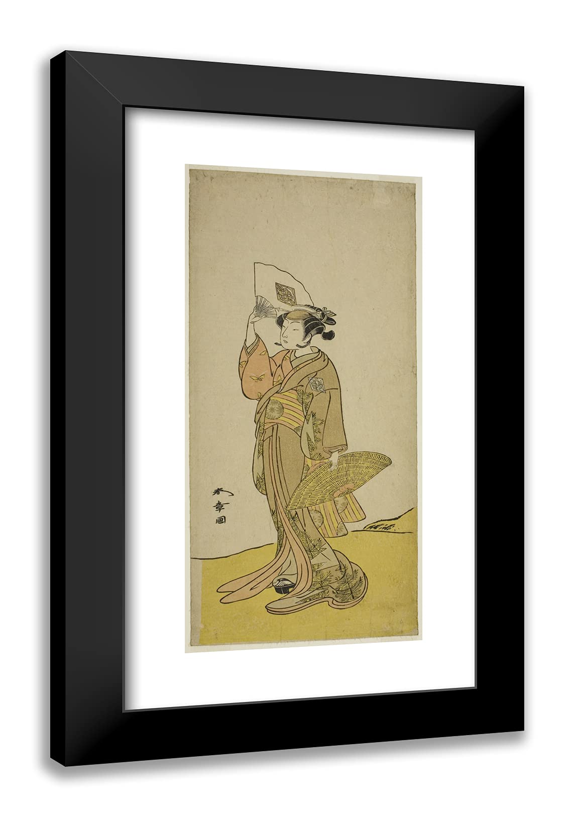 ArtDirect Katsukawa Shunsho 15x24 Black Modern Framed Art Print Titled The Actor Nakamura Matsue I as Kasaya Sankatsu (?) in the Play Hana no Gosho Konegen Butai (?), Performed at the Nakamura Theater