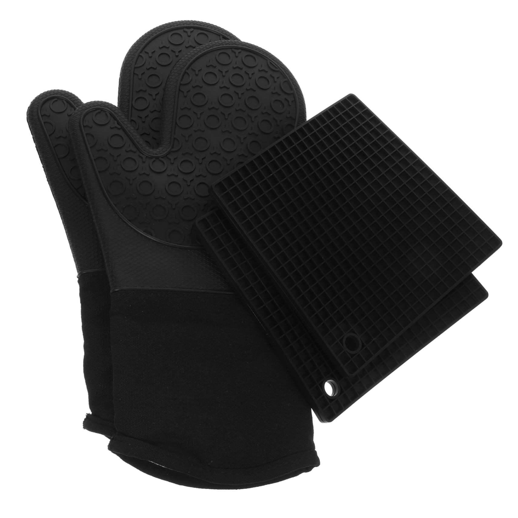 2sätze Ofenhandschuhe Hitzebeständig Sets Silikon Küchenhandschuh Grillhandschuhe Verdickte Backhandschuhe Mikrowellenhandschuhe Backofenhandschuhe