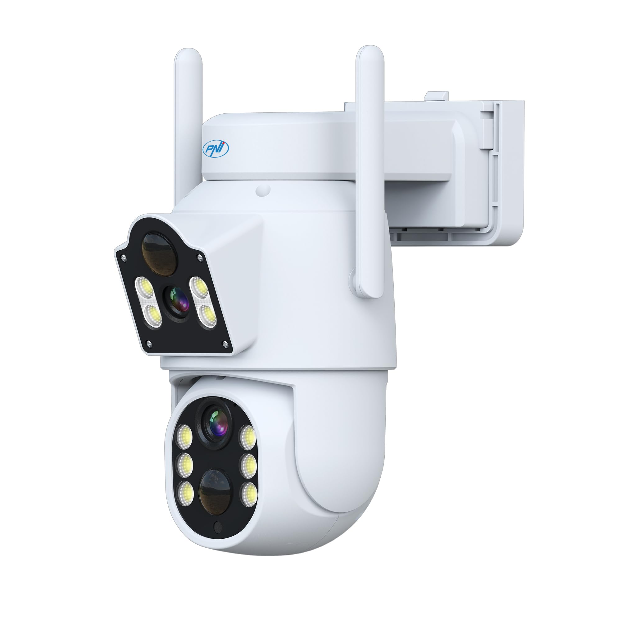 PNI Kamera do monitoringu wideo IP792 z podwójnym obiektywem 2 MP + 2 MP, panel słoneczny 3 W, wbudowana bateria 6000 mAh, wykrywanie ruchu, gniazdo kart micro SD, noktowizor, dwukierunkowy dźwięk,