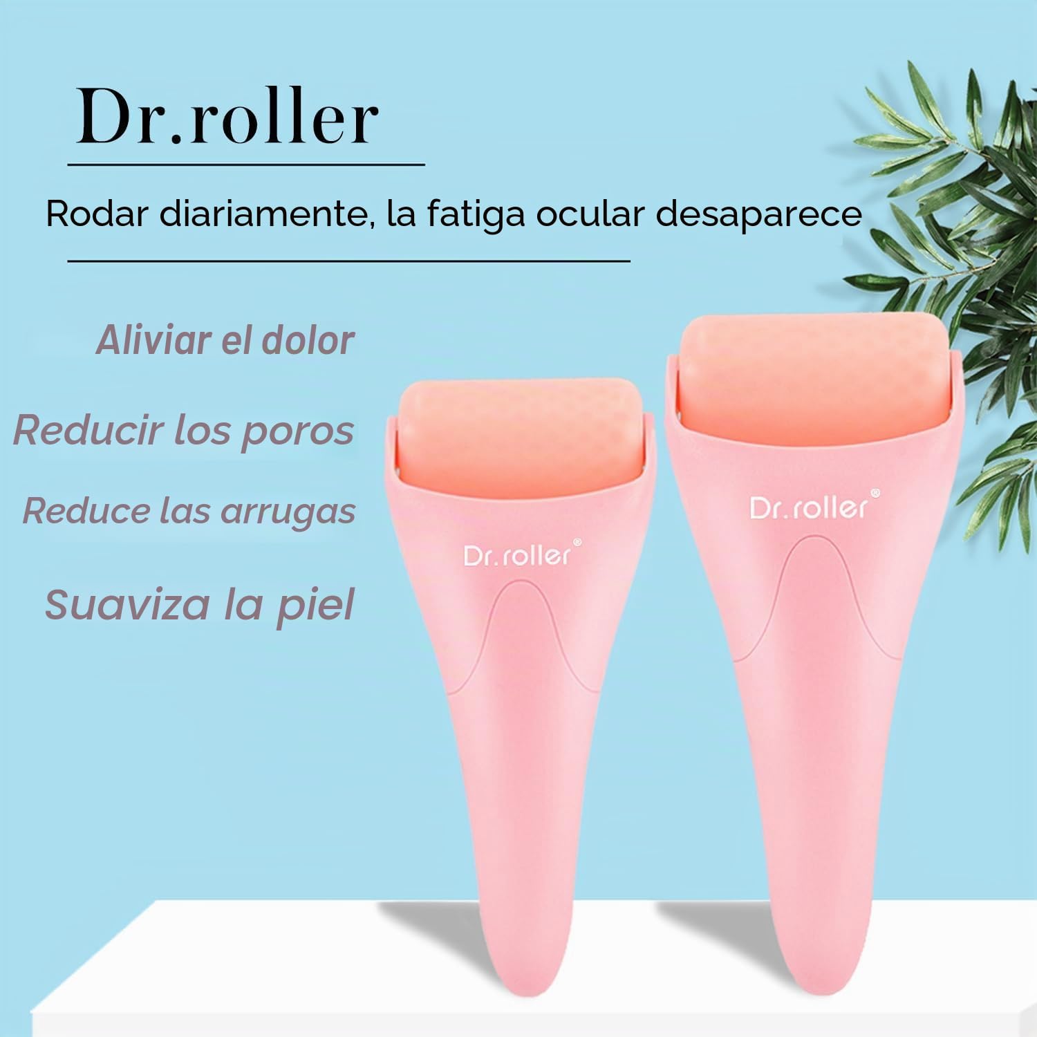 Ice Roller Facial, Hielo Para la Cara, Ice Roller-Rodillo de Hielo Para Cara y Ojos, Aliviar las Arrugas, Migrañas, Pequeñas Herramientas de Cuidado de la Piel (Rosa)
