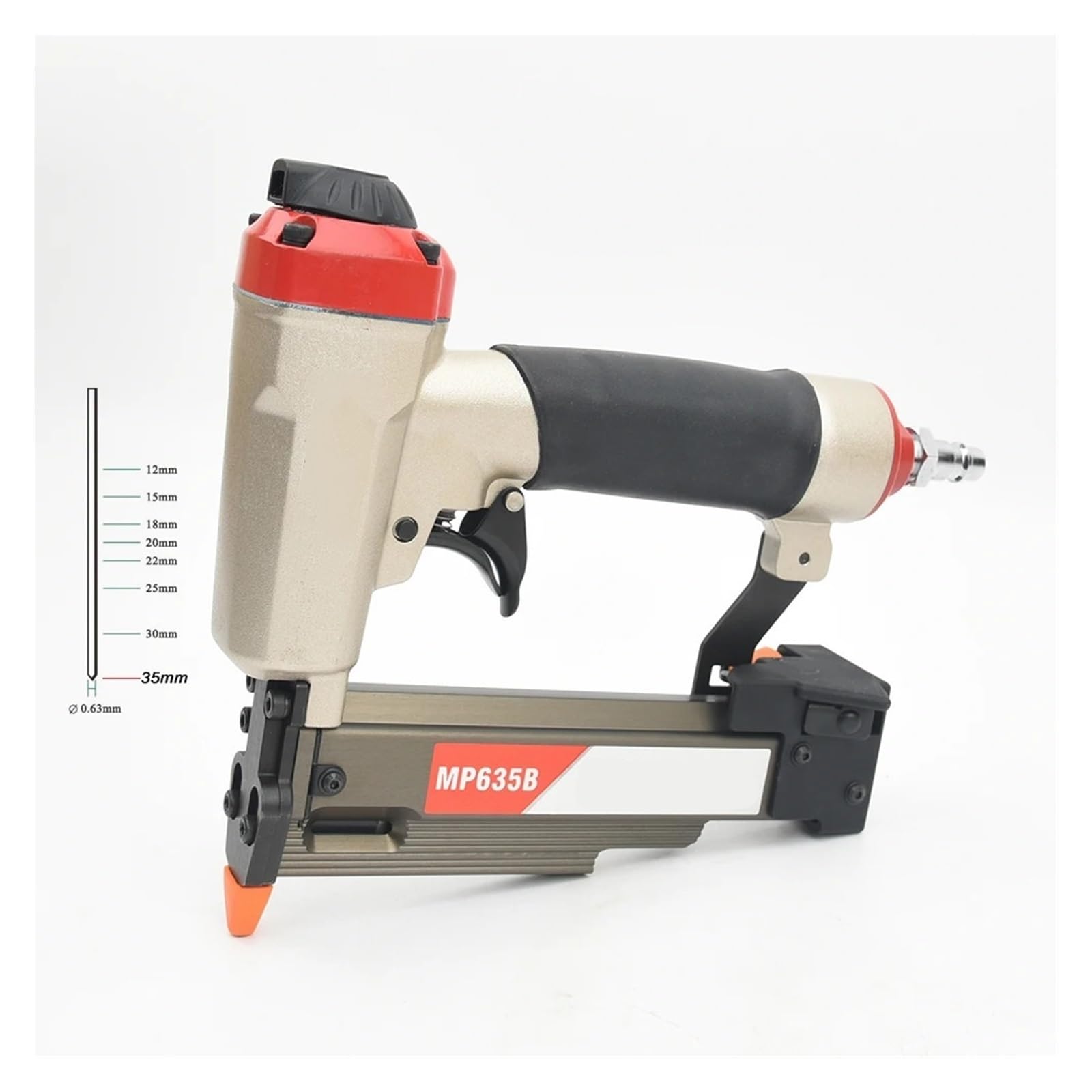 Pistola sparapunti pneumatica senza olio Uso della micro chiodatrice pneumatica MP635B 23Ga for cucitrice meccanica silenziosa con perno senza testa da 12-35 mm