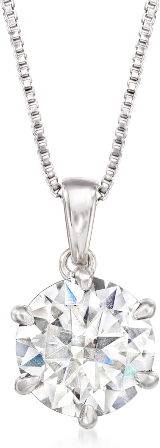 Ross-Simons 2.00 Carat Moissanite Solitaire Necklace in Sterling Silver