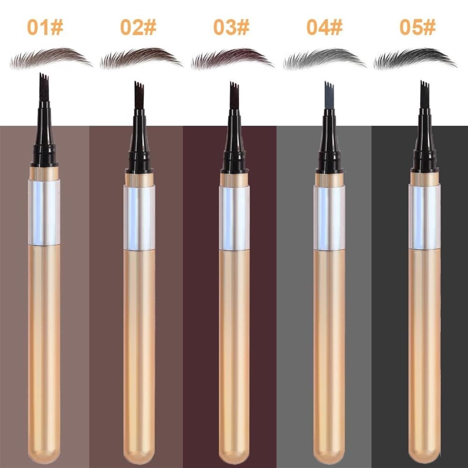 Magischer Augenbrauenstift, mit einem Applikator mit Mikro-Gabelspitze. 3D-wasserfester Microblading-Augenbrauenstift, Konturstift-Augenbrauenpinsel, der mühelos natürlich aussehende Brauen erzeugt(Co