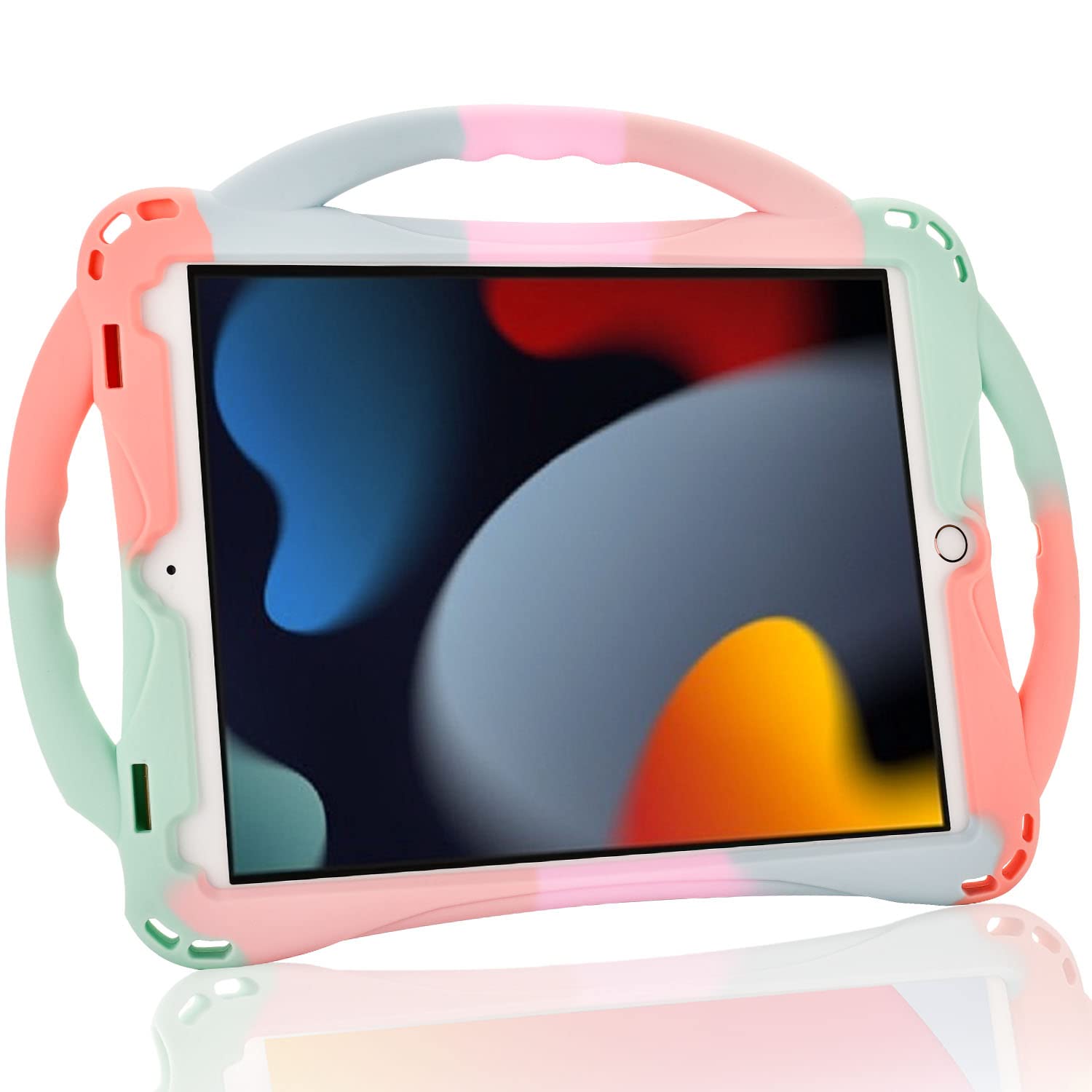 TopEsctKids Case for iPad 10.2 9th Gen (2021)/8th Gen (2020)/7th Gen (2019), Shockproof Handle Stand Case Compatible with iPad 7th/8th/9th Gen 10.2(Colorful Green)