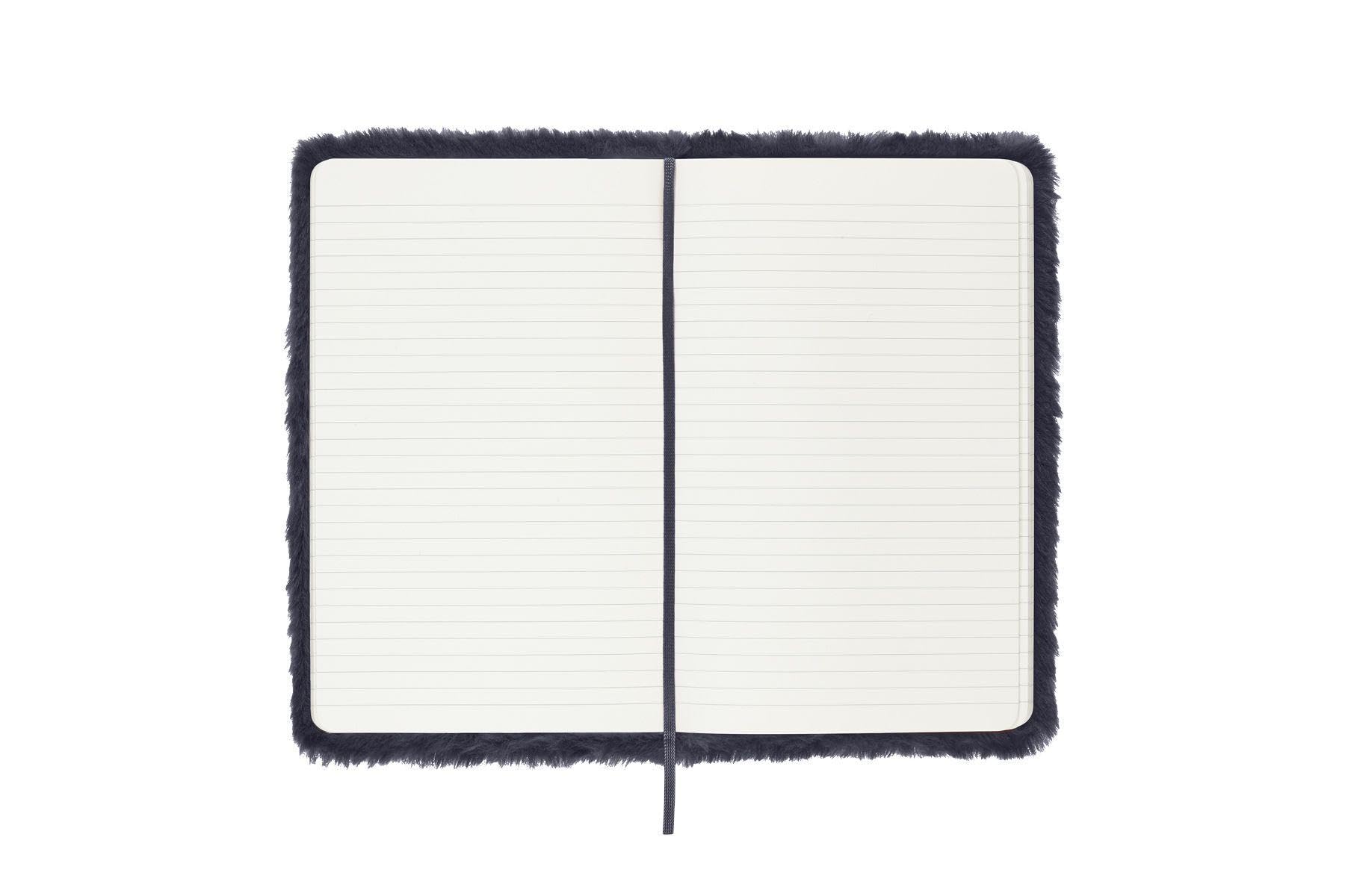 Moleskine - Notizbuch mit Kunstfell, Hardcover und Elastikverschluss, Großformat, Farbe Dunkelblau
