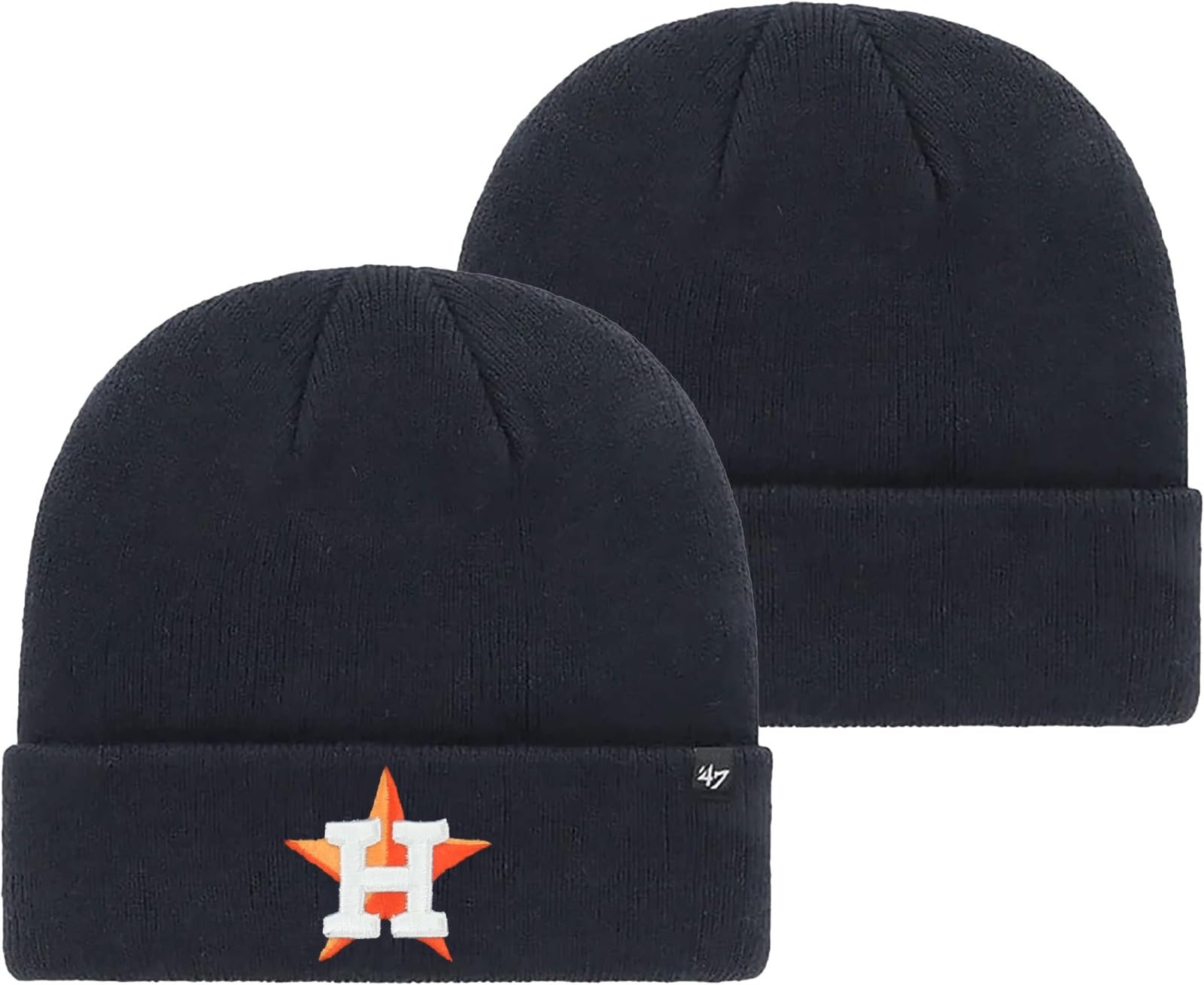 '47 MLB Unisex-Adult Primary Logo Cuffed Knit Primary Logo Team Color Beanie Hat Cold Weather Hat, One Size (Houston Astros Navy)