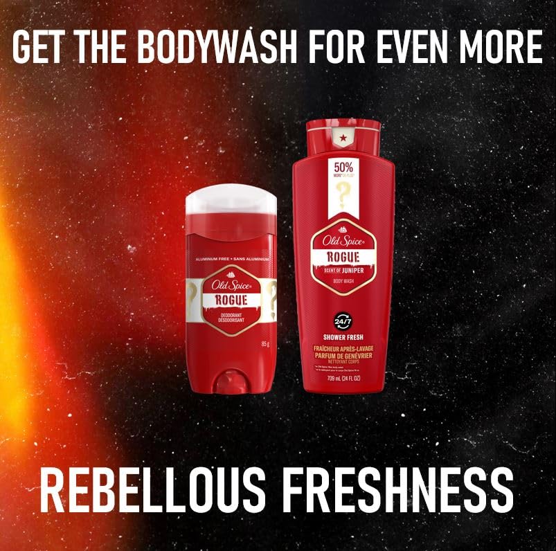 Old Spice Aluminum Free Deodorant for Men, 24/7 Odor Protection, 24/7 Freshness & Lasting Scent, Goes on Clear, Rogue with Juniper Scent, 3.0 oz (Pack of 3) - image 6