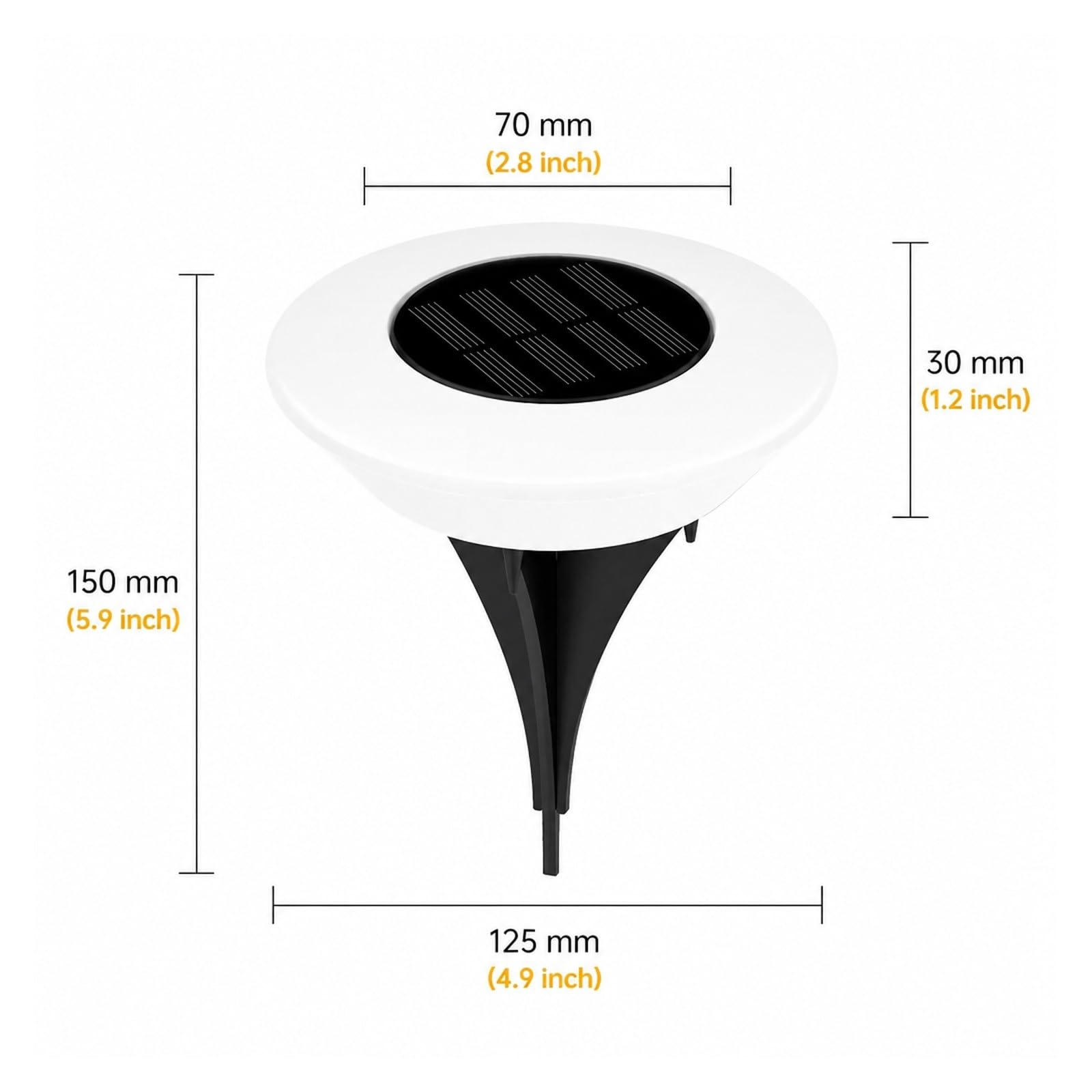 Lampy Solarne Naziemne, 4 Dekoracyjne Wodoodporne Światła Słoneczne Do Ogrodu Na Zewnątrz do ścieżki tarasowej(WHITE)