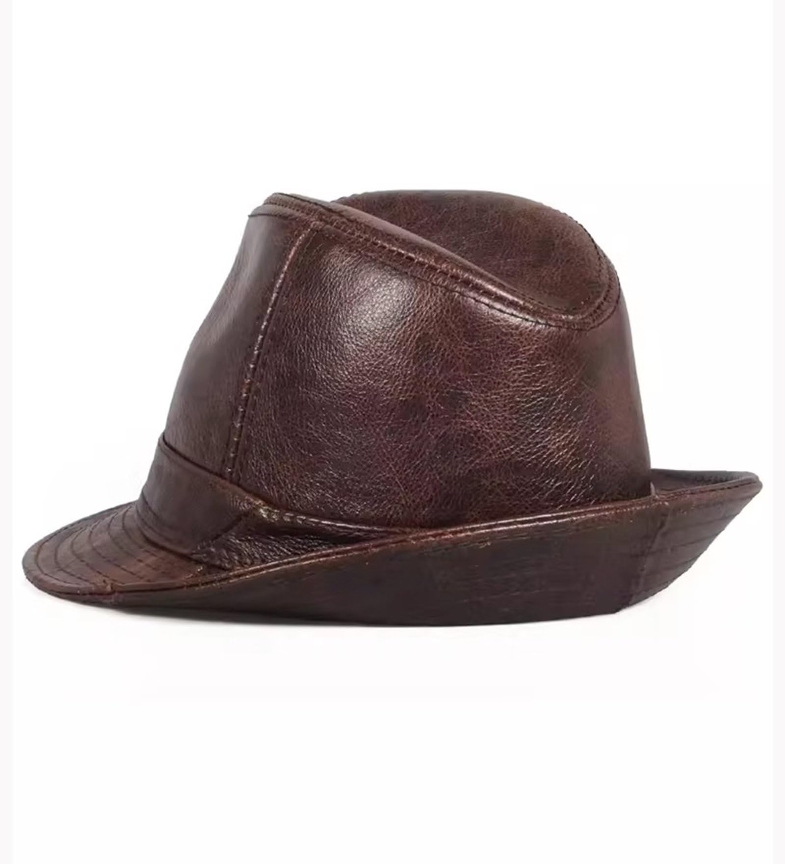 Elegante Sombrero de Fieltro de Piel sintética/Sombrero Panamá, Unisex, marrón - 3XL