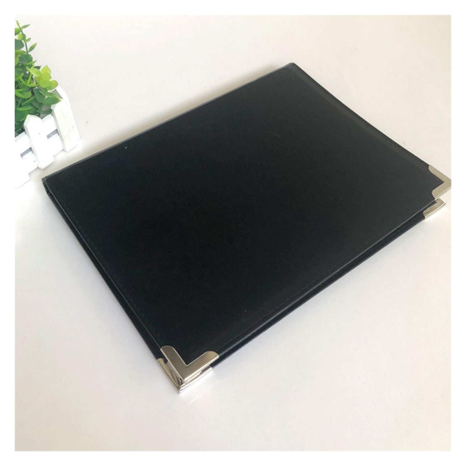 Portada de menú de restaurante For inserciones de 148x210 mm Libro menú A5 Lista clips recetas Cuero PU(6 plastic slots)