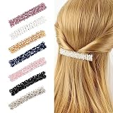 VinBee Crystal Hair Barrettes For Women, Hair Clips Fashion Rhinestone HairPins Bobby Pins For Women