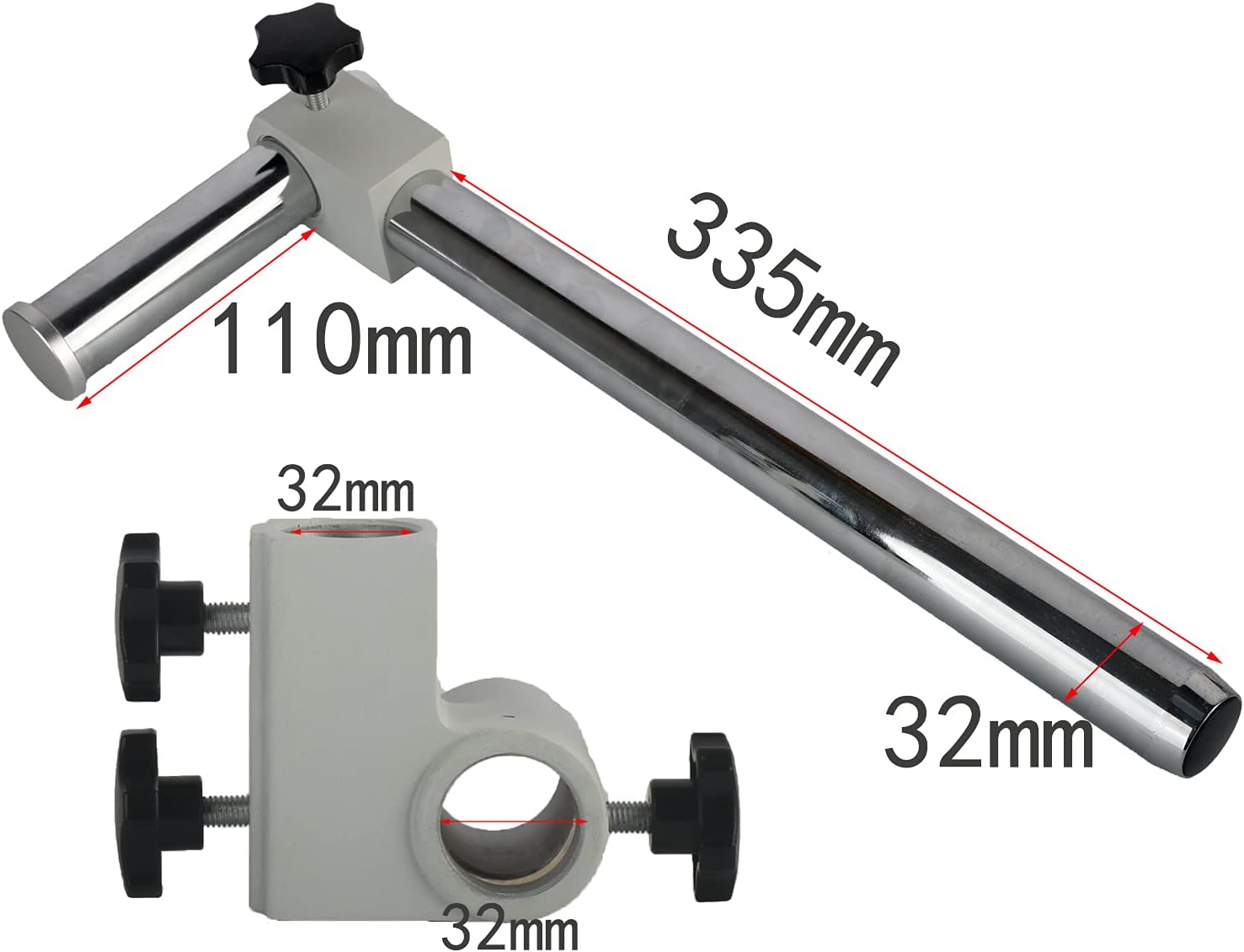 Microscope White Bracket Horizontal Movement 235mm Column Diameter 32mm Column Length 335mm