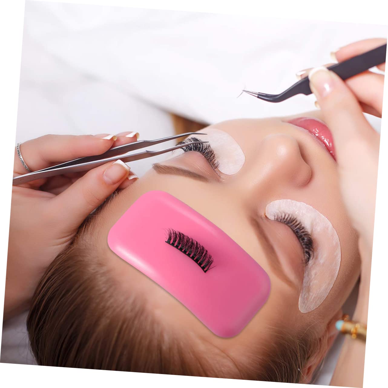 IWOWHERO Lash Lift Props 4pcs Silicone Eyelash Pads Lash Extension Tool Anti-static Lash Accessories Safe for Salon Home