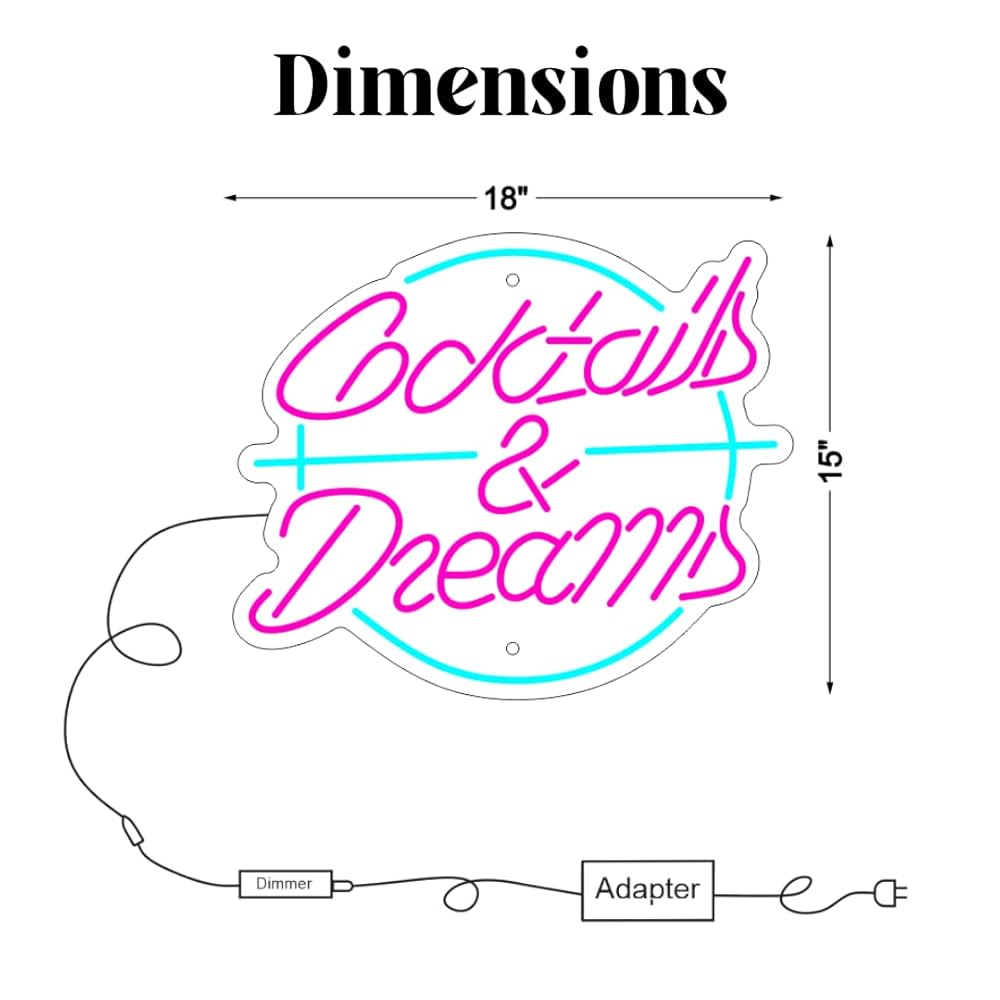カクテルグラス ネオンライト Cocktails & Dreams Amazon.co.jp: FUNERIGUER Cocktails and Dreams ネオンサイン