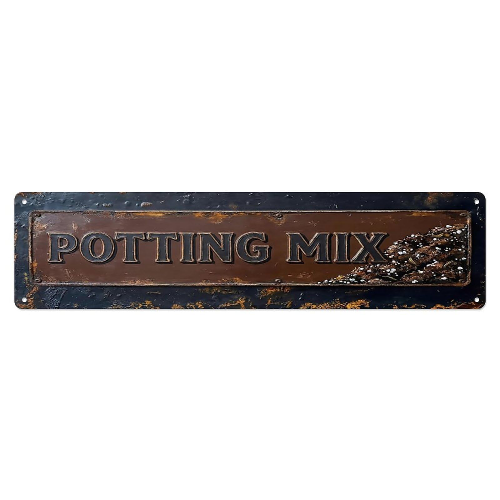 Vintage Potting Mix Organic Farmhouse Metal Tin Sign
