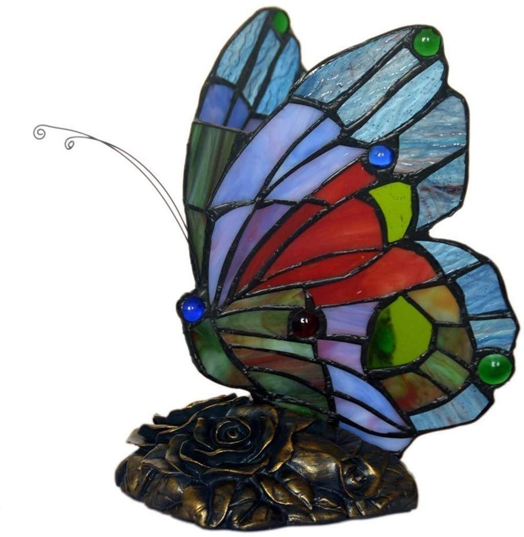 Amazon.co.jp : 8インチスタイルステンドグラスの漫画の蝶の夜の