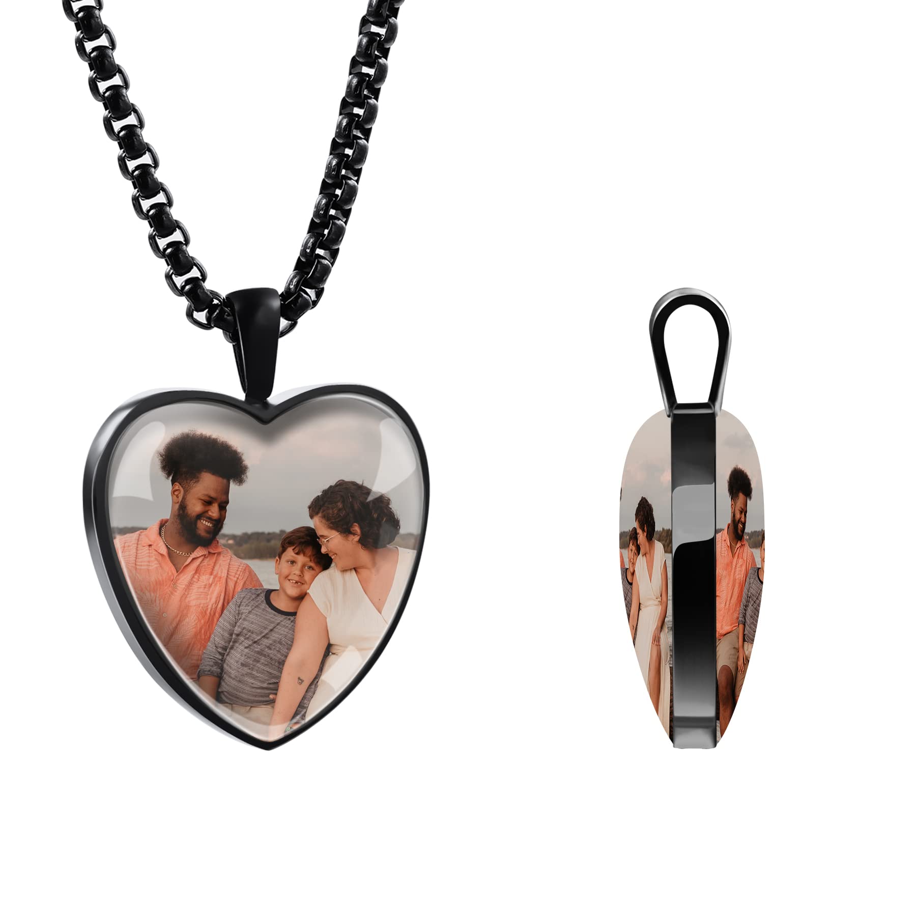 MeMeDIYCollar con Colgante de Foto Personalizado Collar Conmemorativo de Texto con Imagen Personalizada Regalo Personalizado para Mujeres y Hombres