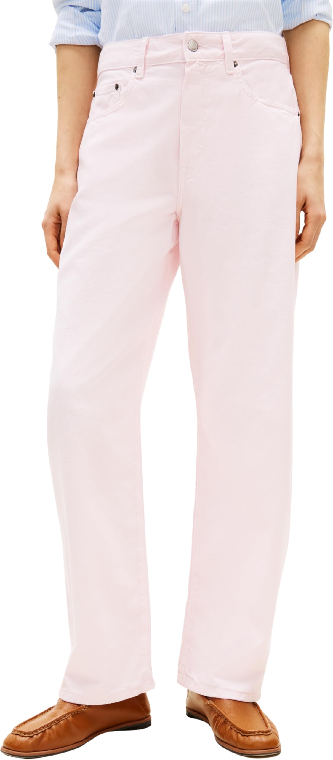 Tommy Hilfiger Women's DNM Light Clr Barrel Rw WW0WW48546, Pink, 29W / 32L