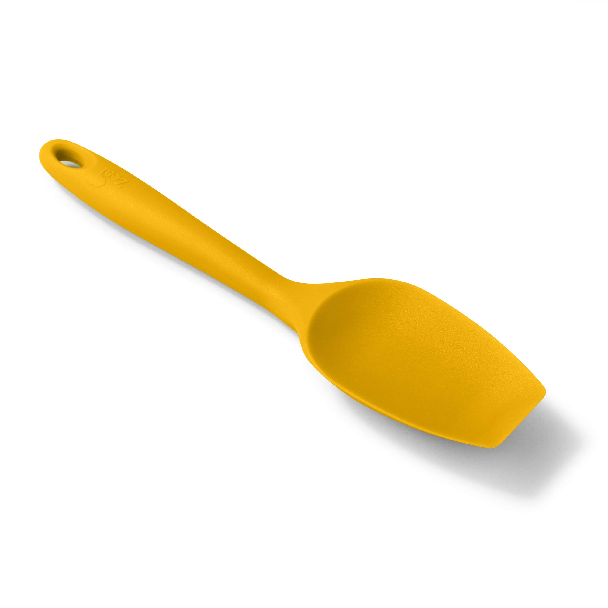 Zeal Mustard Silicone Non-Stick Flat Ended, Flexible Spatula Spoon (26Cm)