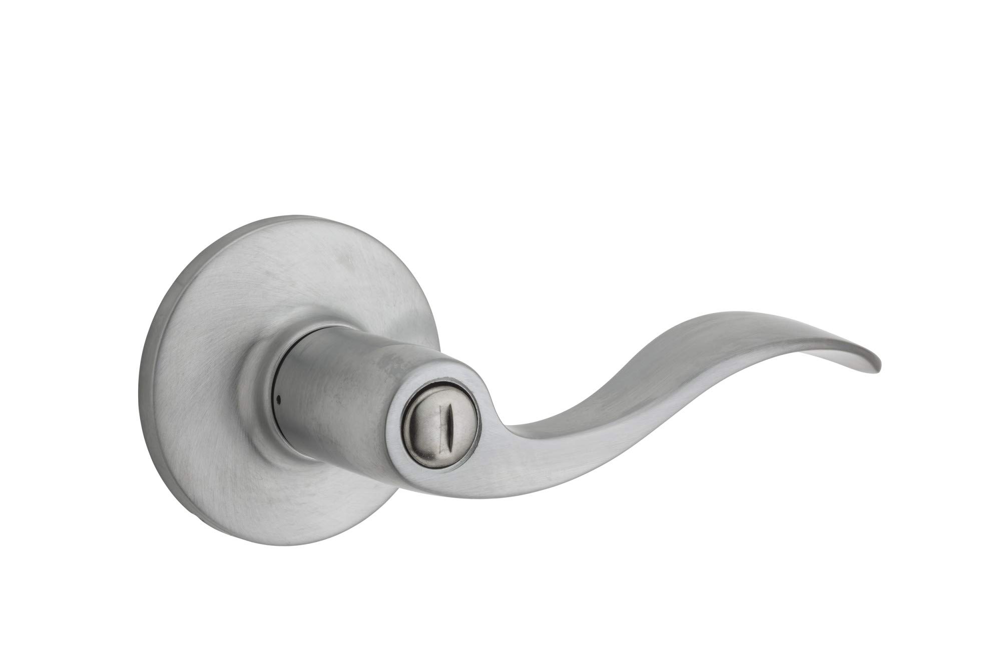 Kwikset Safelock SL3000LY-26D Layton Lever Privacy Lock with RCAL Latch and RCS Strike Satin Chrome Finish