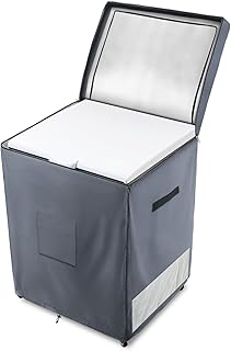 Deep Freezer Covers for Outside,Heavy Duty 600D Durable Chest Freezer Cover Waterproof,Outdoor Freezer Covers for Outside 5.0 Cubic Feet Chest Freezer,Top Can Be Opened(25"W x 22"D x 33.5"H,Grey)