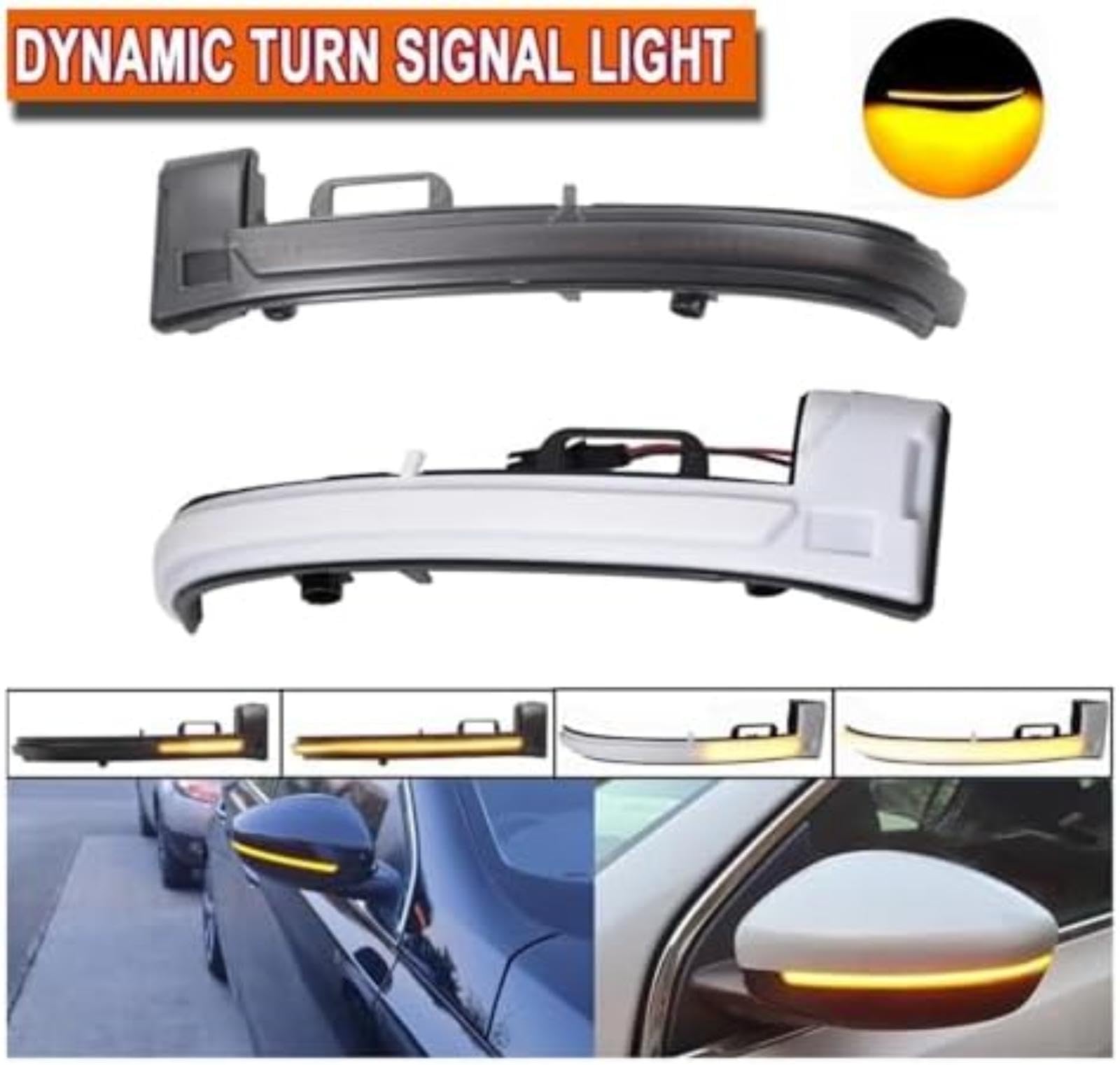 Lampka kontrolna w lusterku bocznym, dla Peugeot 308 T9 Ii 2013-2015-2019 Car Styling 2 szt. Led dynamiczny wzmacniacz kierunkowskazów lampa tylna Kierunkowskaz samochodu (Smoked)