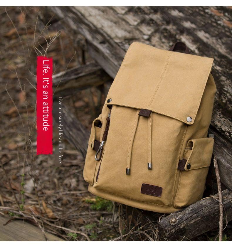 Waterproof Laptop Backpack, 15-inch Compatible, Daily Commuter Bag, 17.3x11.8x6.7 inches, Retro Design (Khaki)3