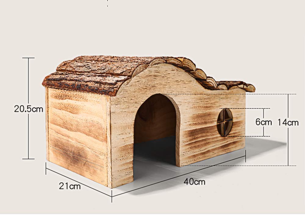 Igelhaus -aus unbehandelten Massiv-Holz, Winterquartier & Schutz für Igel. stabil und wetterfest- artgerecht und langlebig(Size:M)