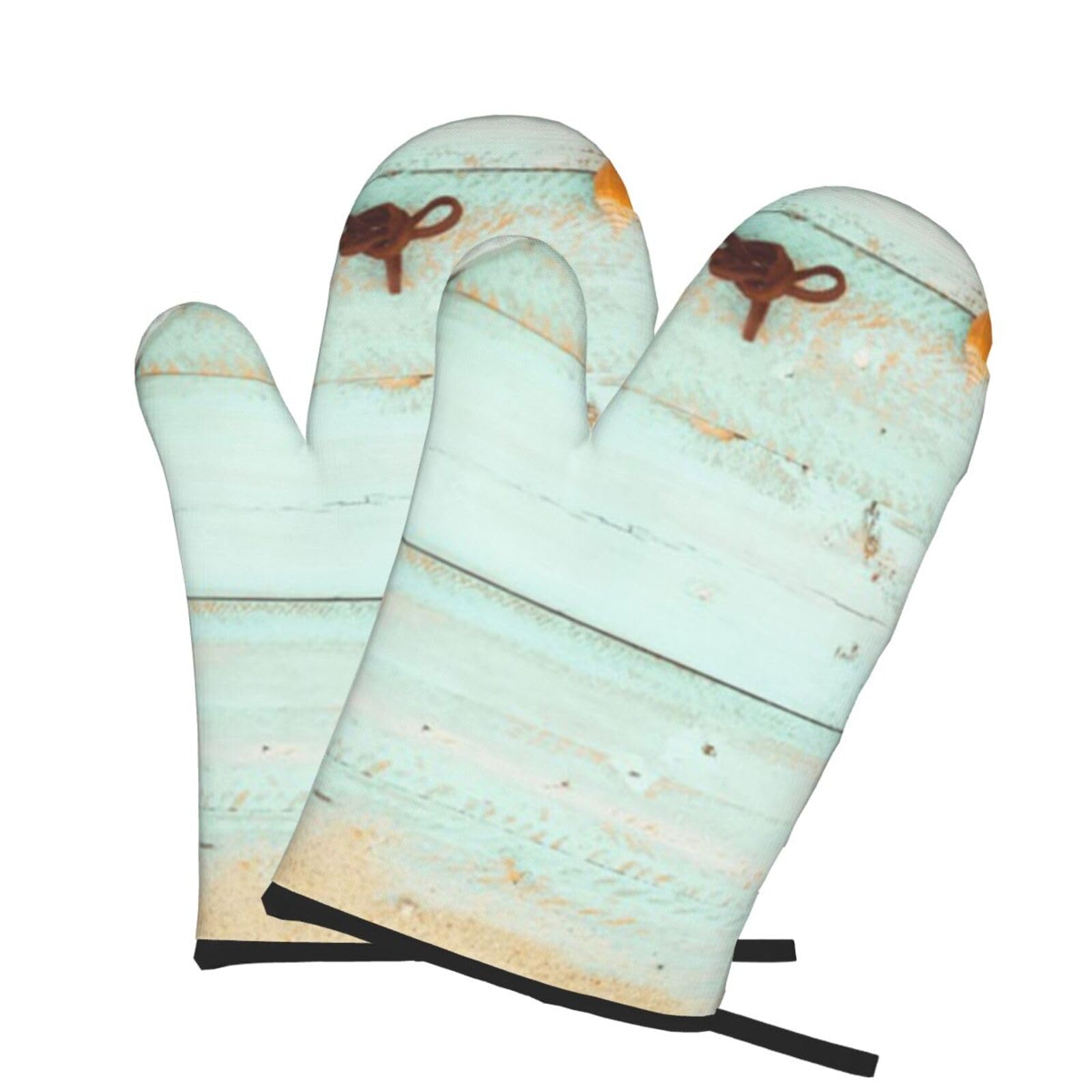 Oven Mitts Set of 2 Pcs, Summer background Prints Heat Resistant Kitchen Gloves for Cooking Baking Grilling