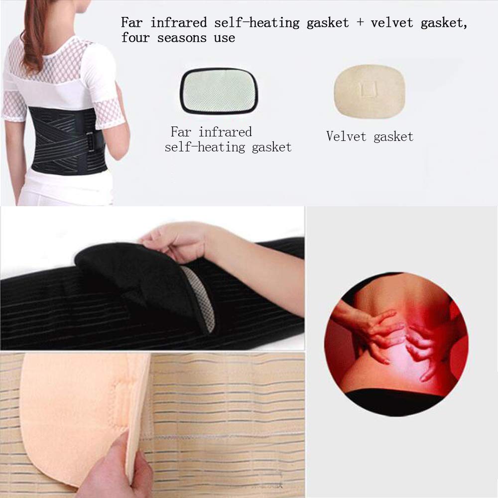 CMBSSTFC Tutore per la Parte Bassa della Schiena - Allenatore Addominale - Tutore per la Schiena per Sciatica, scoliosi ed ernia del Disco - Terapia Magnetica Medica,L